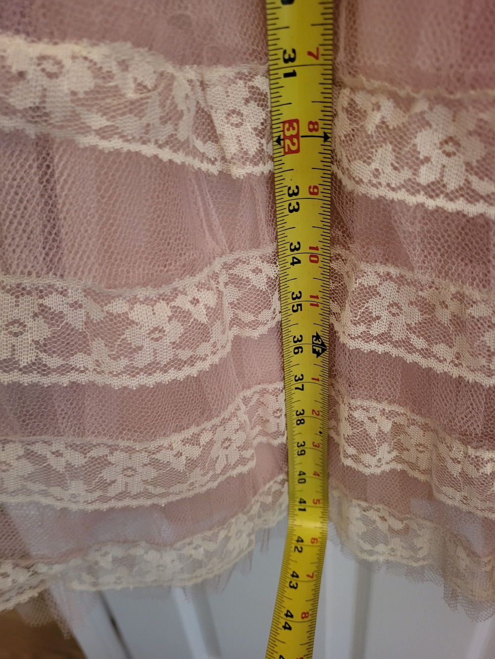 Blush Pink Vintage Lace And Tulle 1950s Strapless Dress - Picture 6 of 13